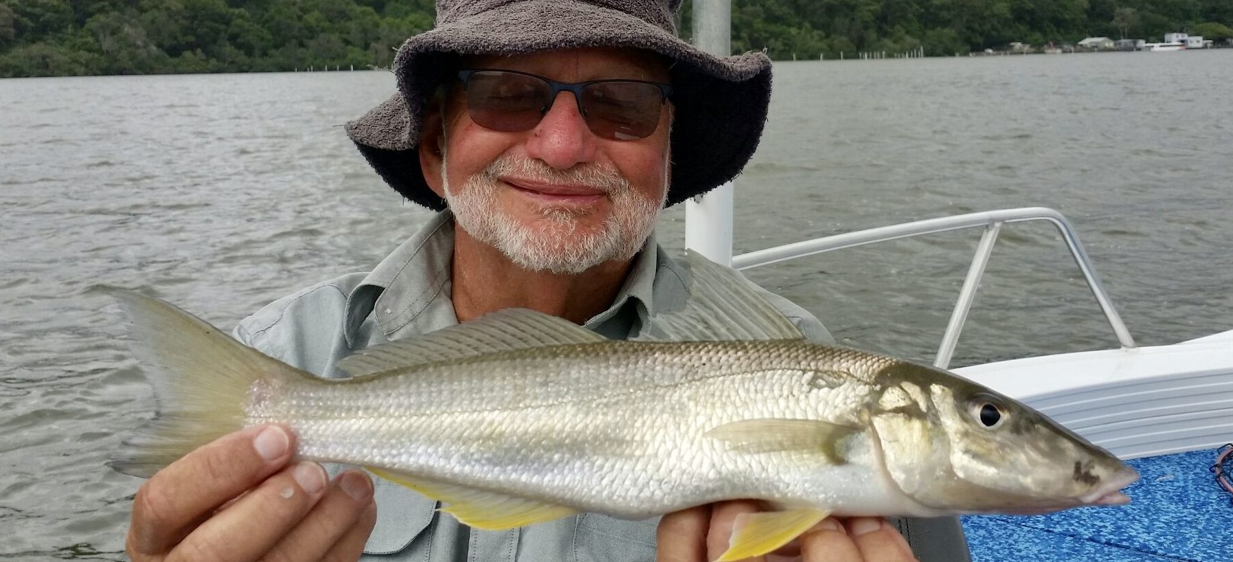 Jim with a Thumper 42 cm Whiting caught on the Tweed River with Brad Smith Fishing Charters e1583989653510